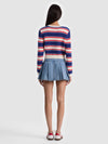DOLLIE STRIPED CABLE CARDIGAN-ALICE + OLIVIA