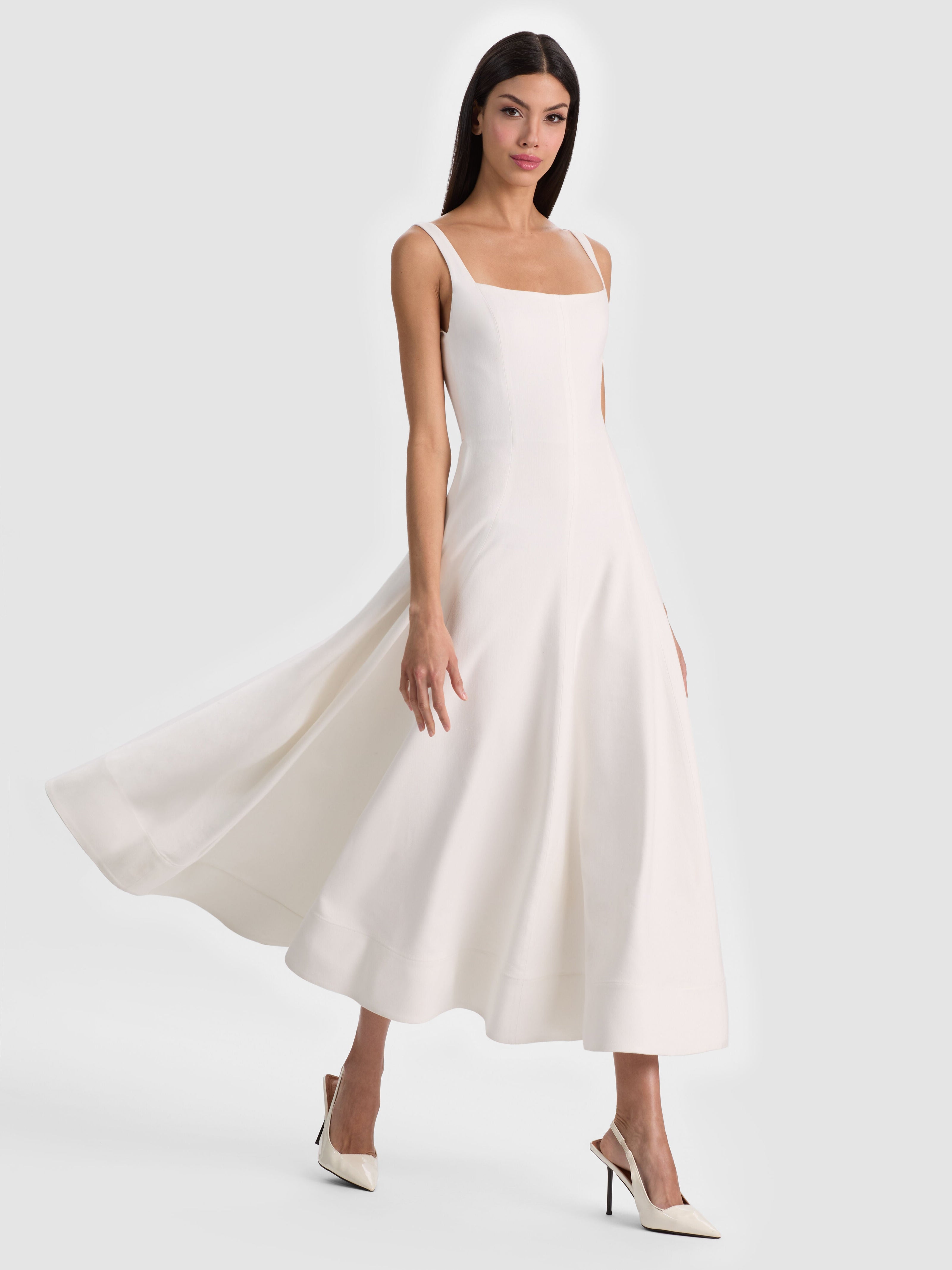 POLLY FLARED MIDI DRESS-ALICE + OLIVIA