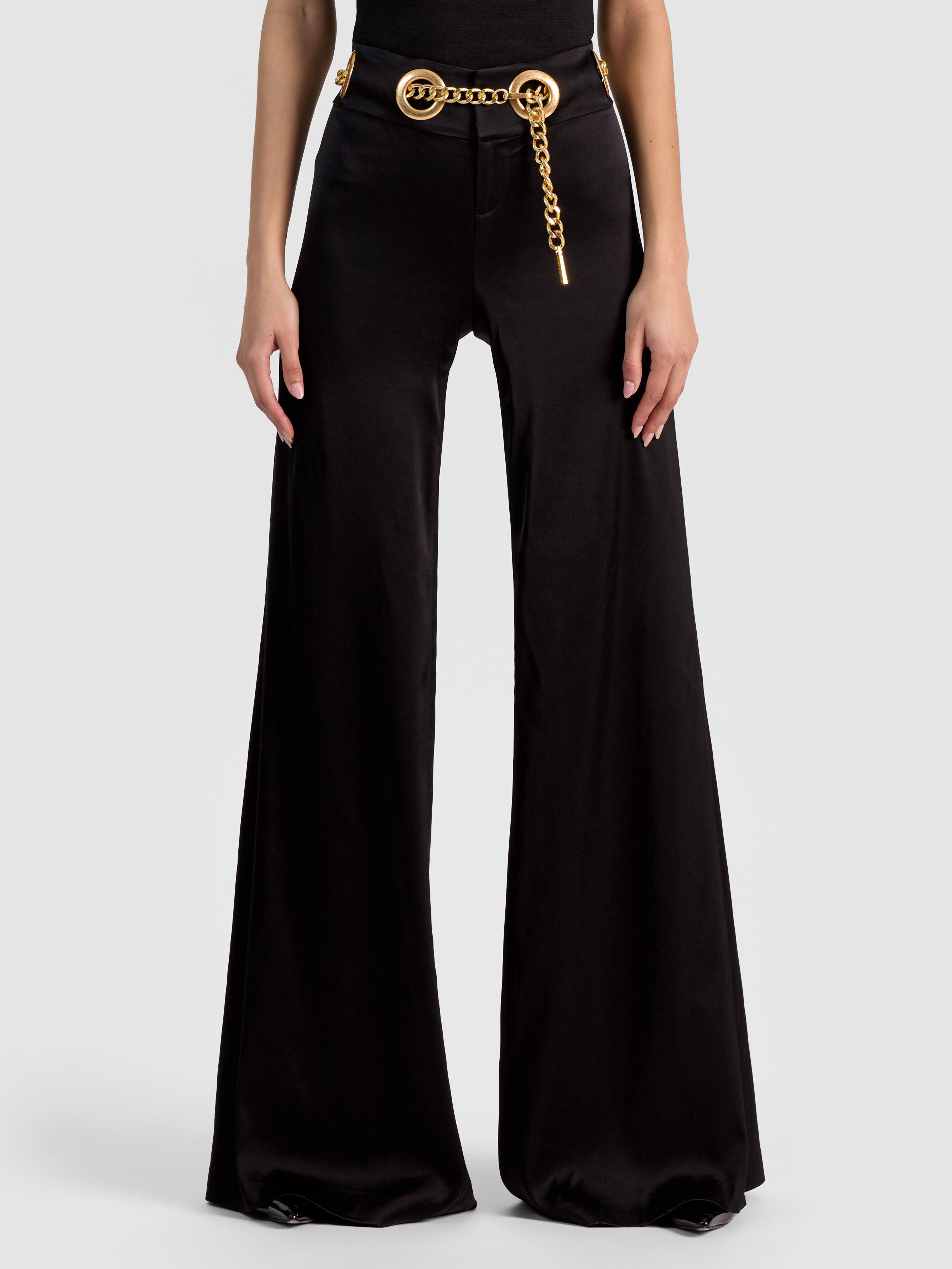 OLIVIA WIDE LEG CHAIN BELT PANT-ALICE + OLIVIA