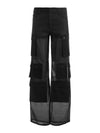 OLYMPIA SHEER COMBO CARGO PANT-Black-ALICE + OLIVIA