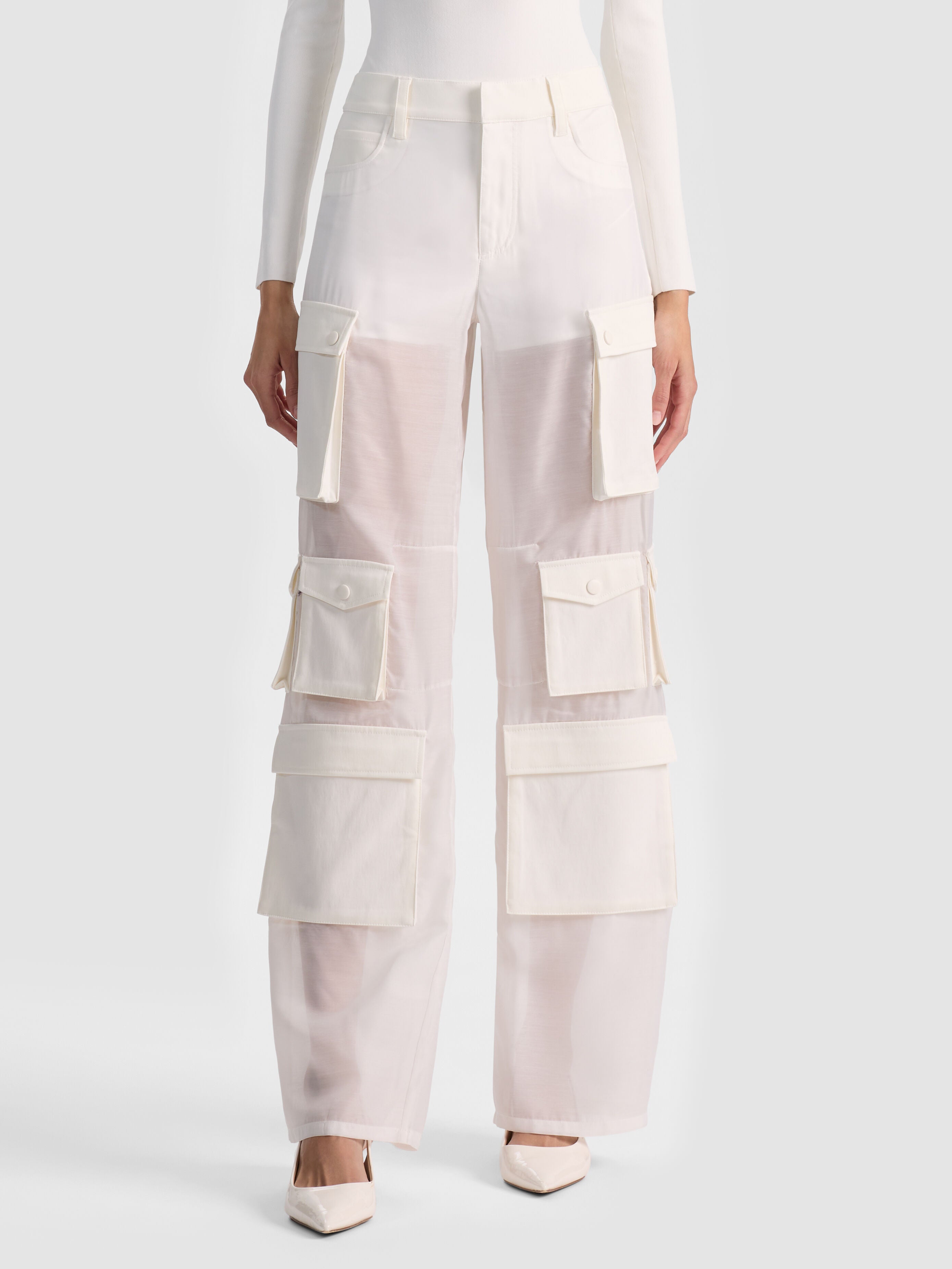OLYMPIA SHEER COMBO CARGO PANT-ALICE + OLIVIA