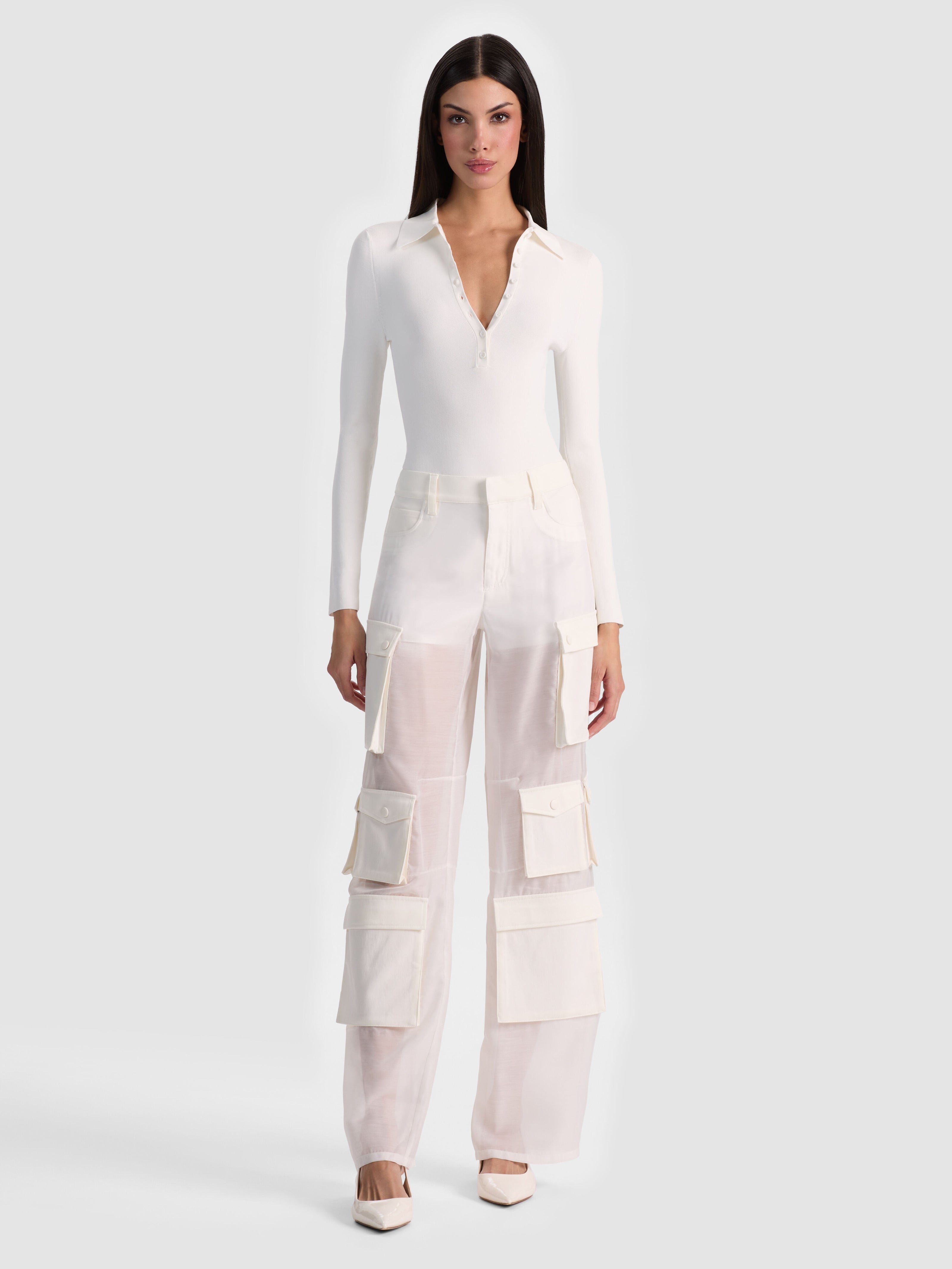 OLYMPIA SHEER COMBO CARGO PANT-ALICE + OLIVIA