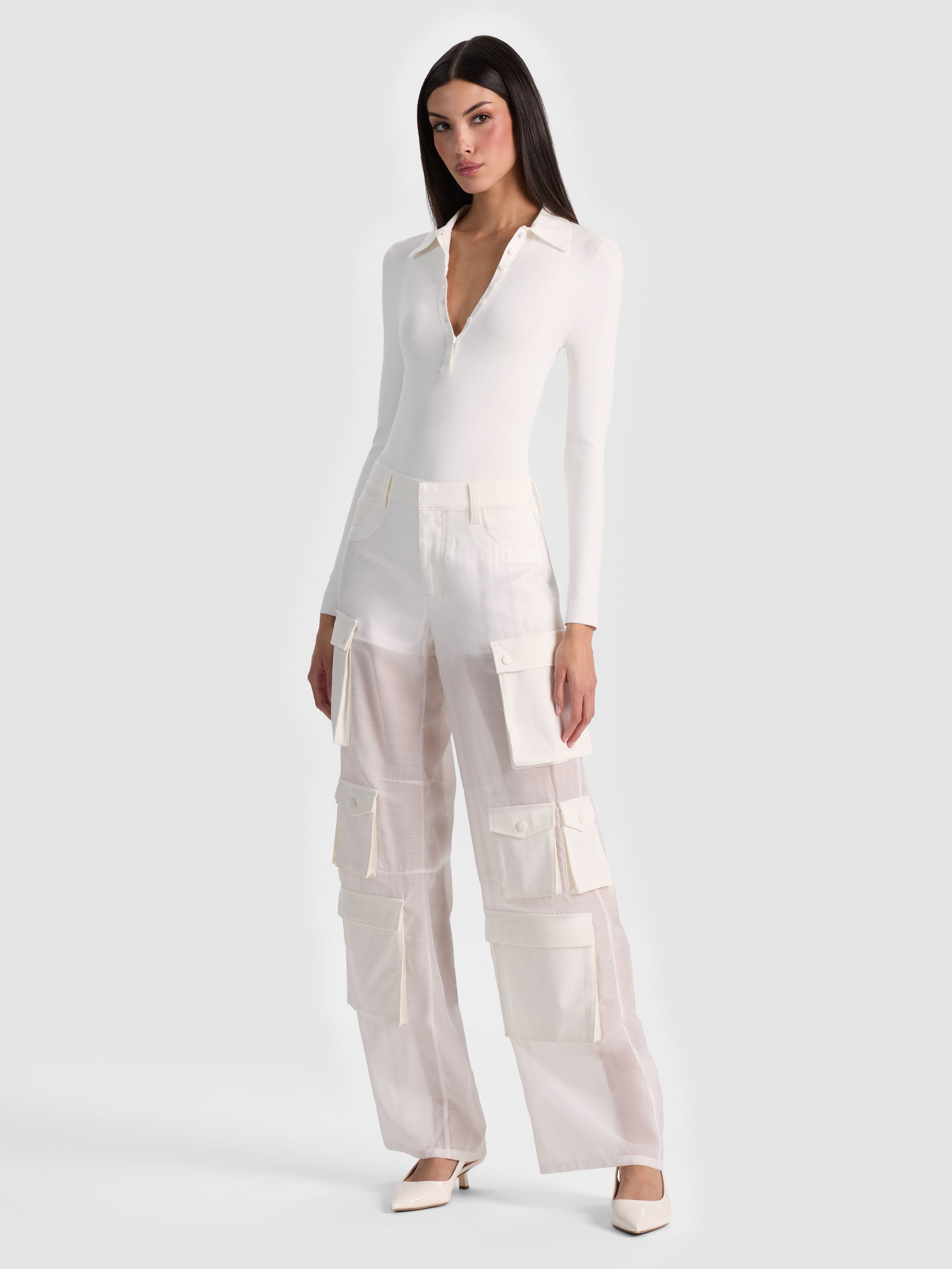 OLYMPIA SHEER COMBO CARGO PANT-ALICE + OLIVIA