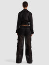 KEITH SHEER COMBO CROPPED TRENCH-Black-ALICE + OLIVIA