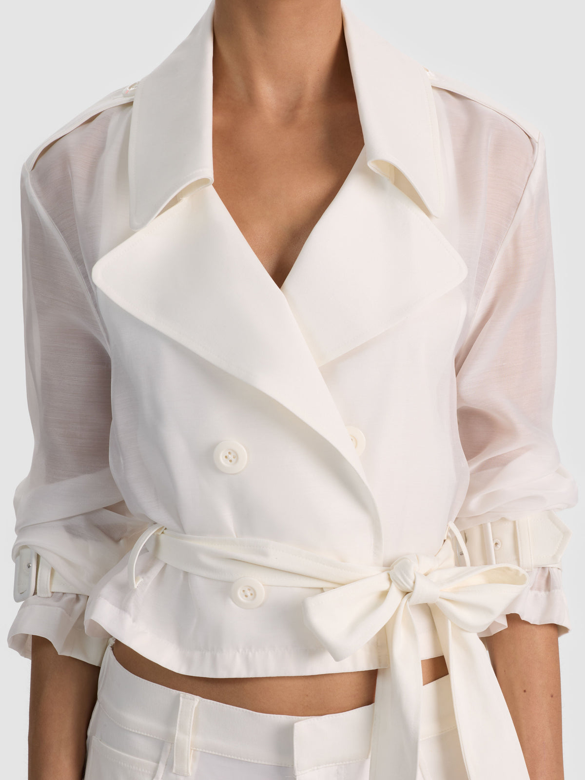 KEITH SHEER COMBO CROPPED TRENCH-ALICE + OLIVIA