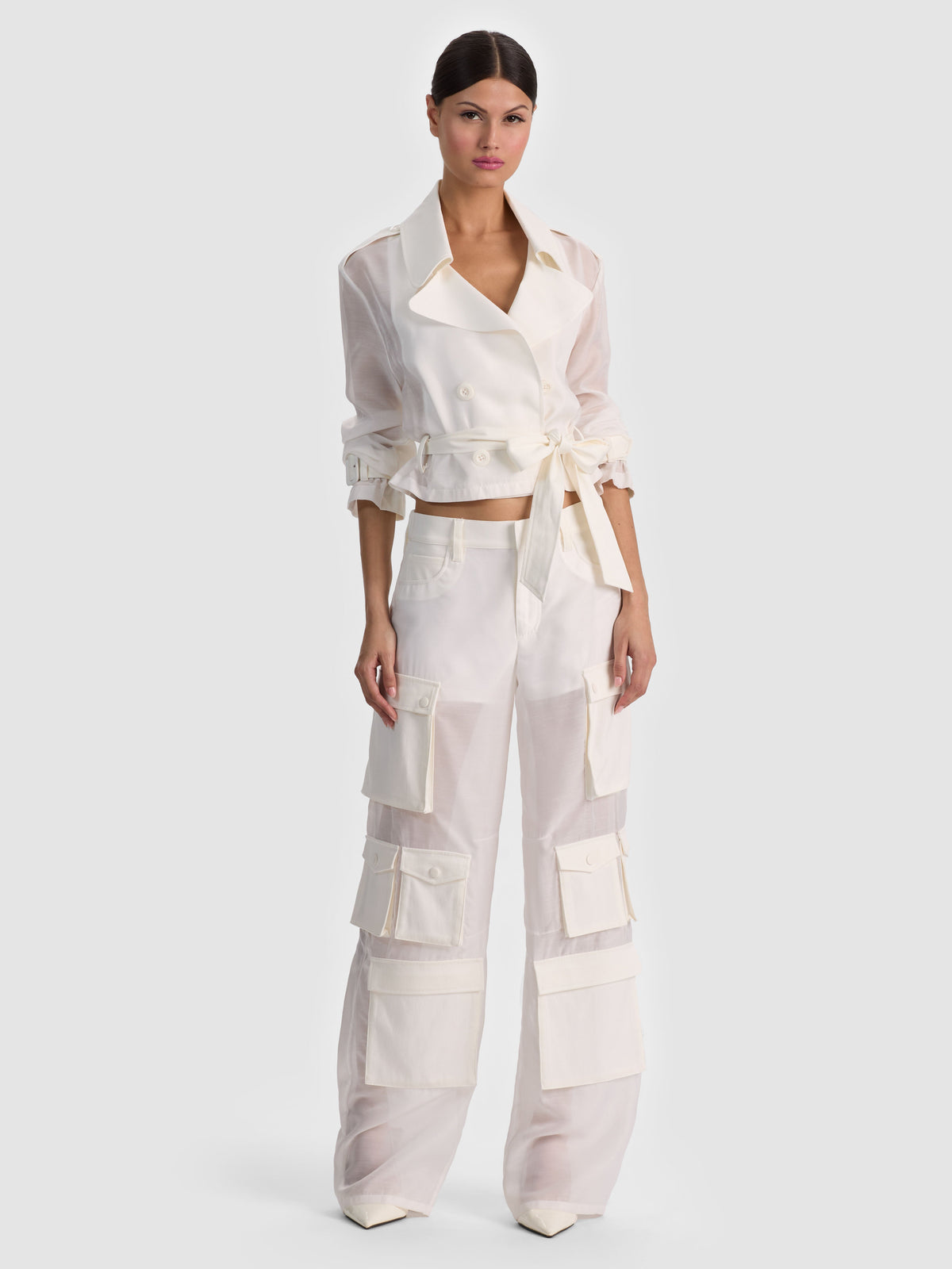 KEITH SHEER COMBO CROPPED TRENCH-ALICE + OLIVIA
