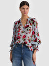 MORANNE BLOUSE-AMERICAN BEAUTY CAROLINA BLUE-ALICE + OLIVIA