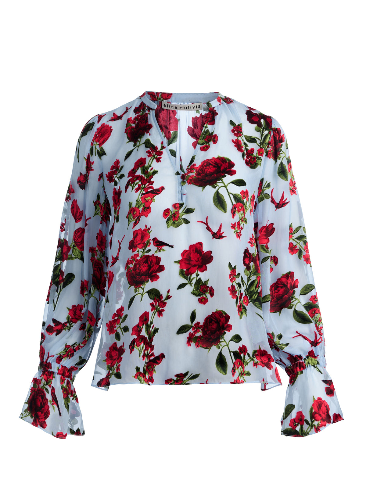 MORANNE BLOUSE - AMERICAN BEAUTY CAROLINA BLUE