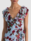 KRISTEN RUFFLE WRAP MAXI DRESS-ALICE + OLIVIA