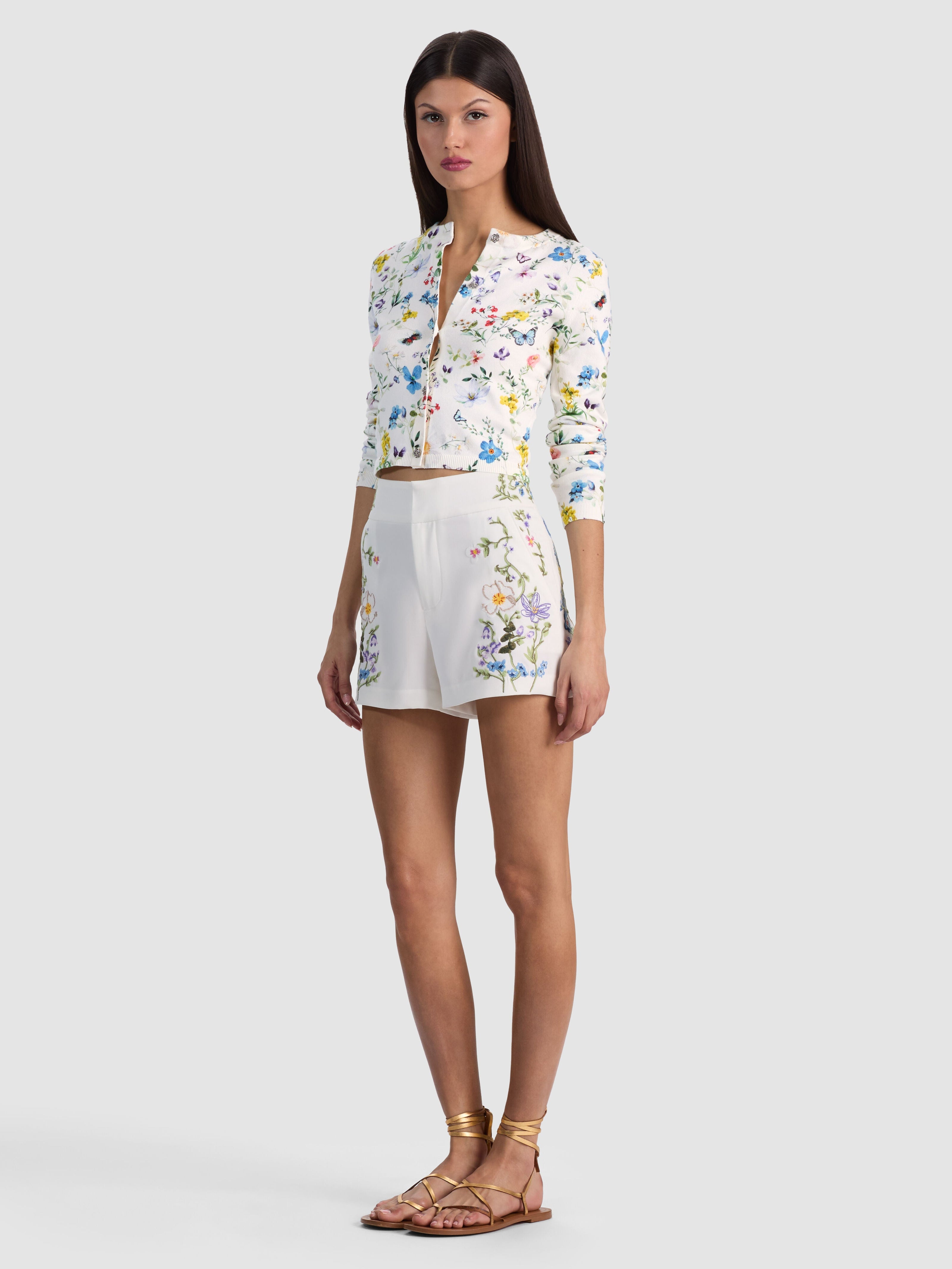 CADY EMBROIDERED SHORT-ALICE + OLIVIA