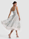 CHARLOTTE EMBR LACE SCOOP NK TIERED ANKLE LENGTH DRESS-ALICE + OLIVIA