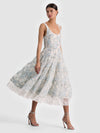 CHARLOTTE EMBR LACE SCOOP NK TIERED ANKLE LENGTH DRESS-ALICE + OLIVIA