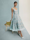 CHARLOTTE EMBR LACE SCOOP NK TIERED ANKLE LENGTH DRESS-ALICE + OLIVIA