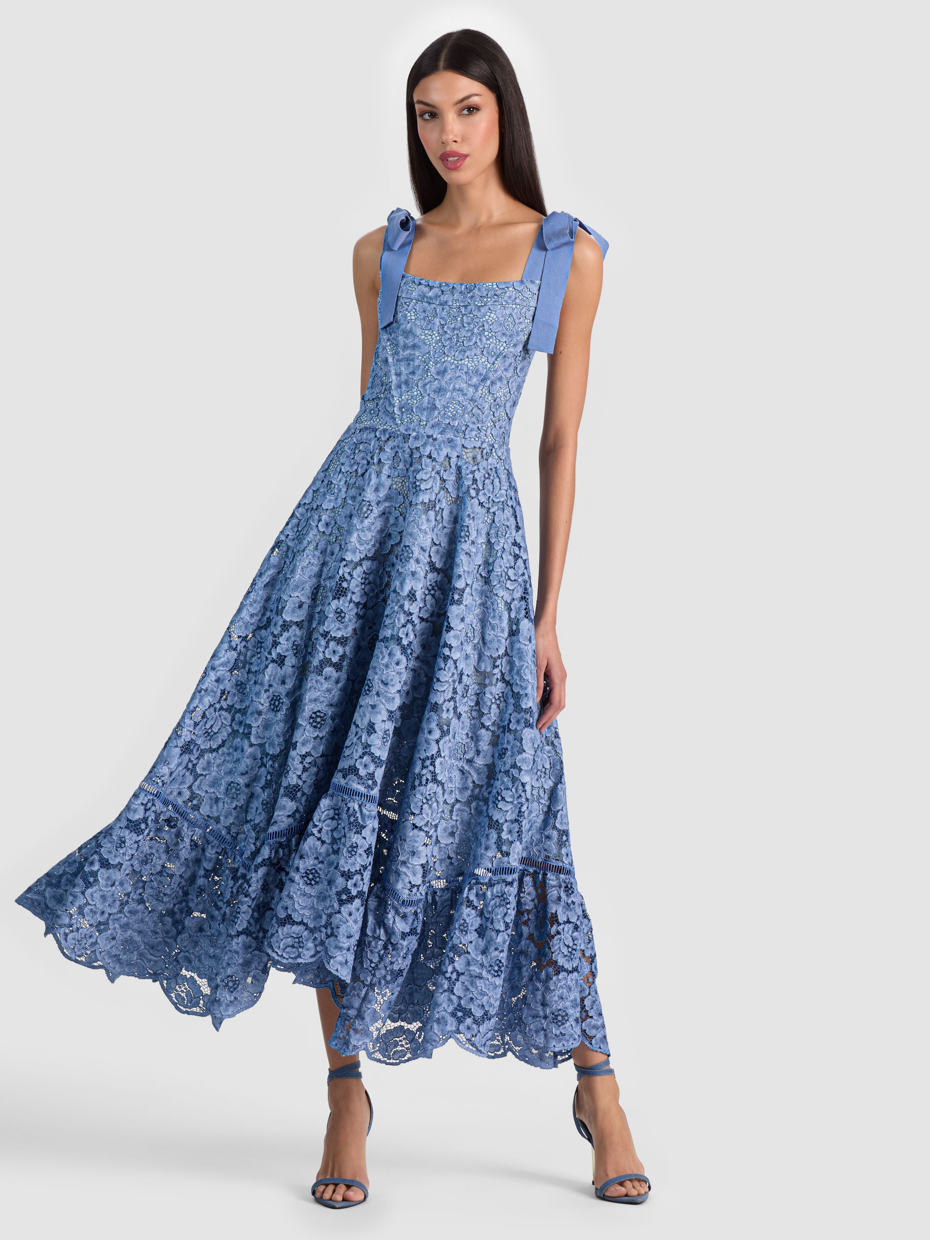 ROSALEE LACE BUSTIER DRESS-INDIGO-ALICE + OLIVIA