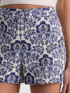 HERA HIGH RISE SHORT-OFF WHITE/TWILIGHT BLUE MULTI-ALICE + OLIVIA