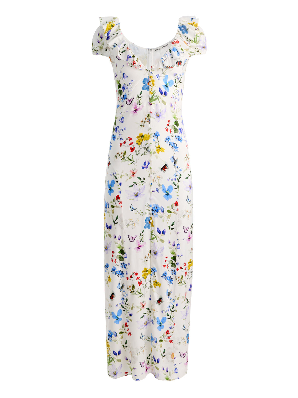 TARA MIDI SLIP DRESS - TWISTING VINES OFF WHITE