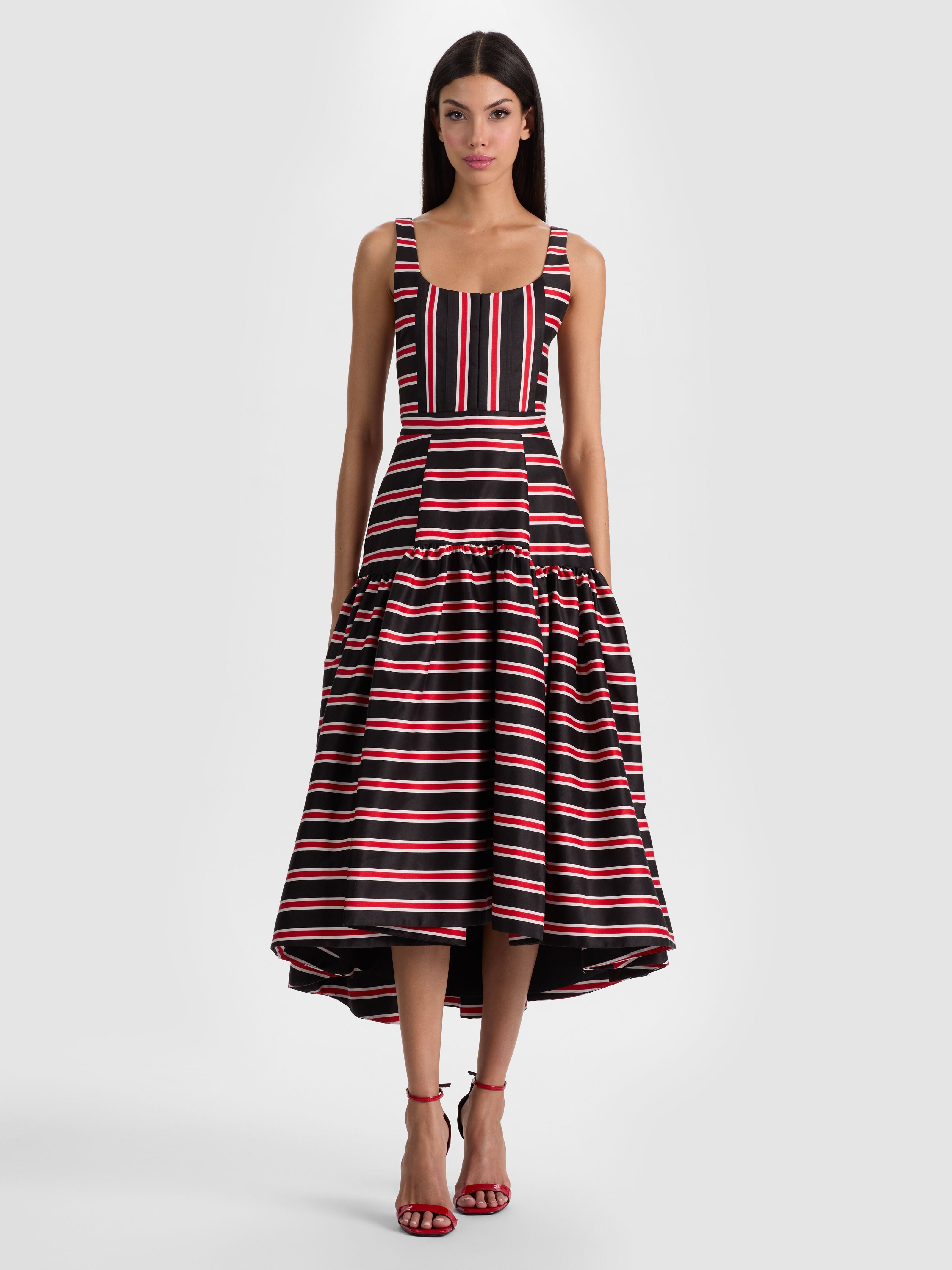 DIANA STRUCTURED MIDI DRESS-ALICE + OLIVIA