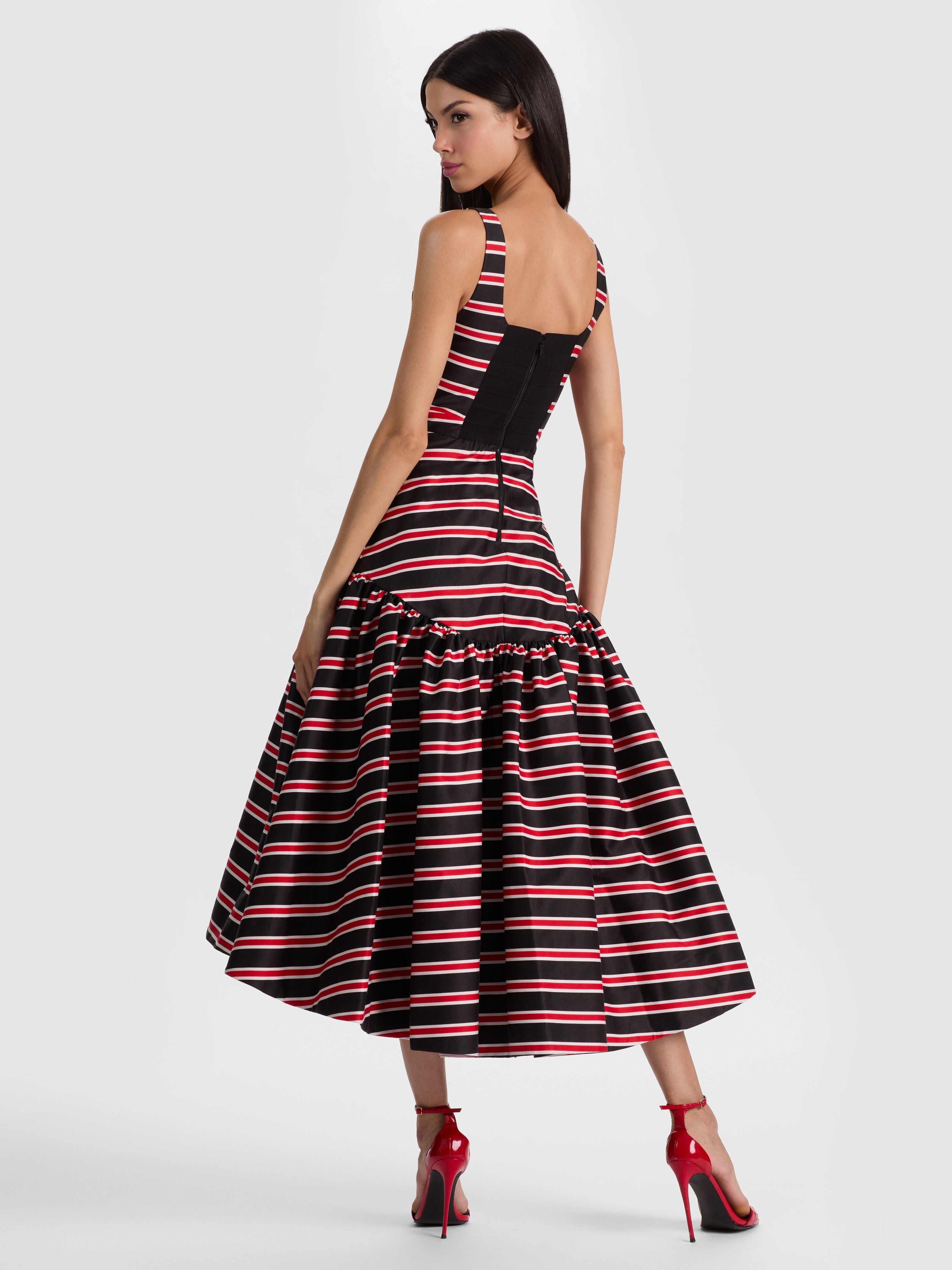 DIANA STRUCTURED MIDI DRESS-ALICE + OLIVIA
