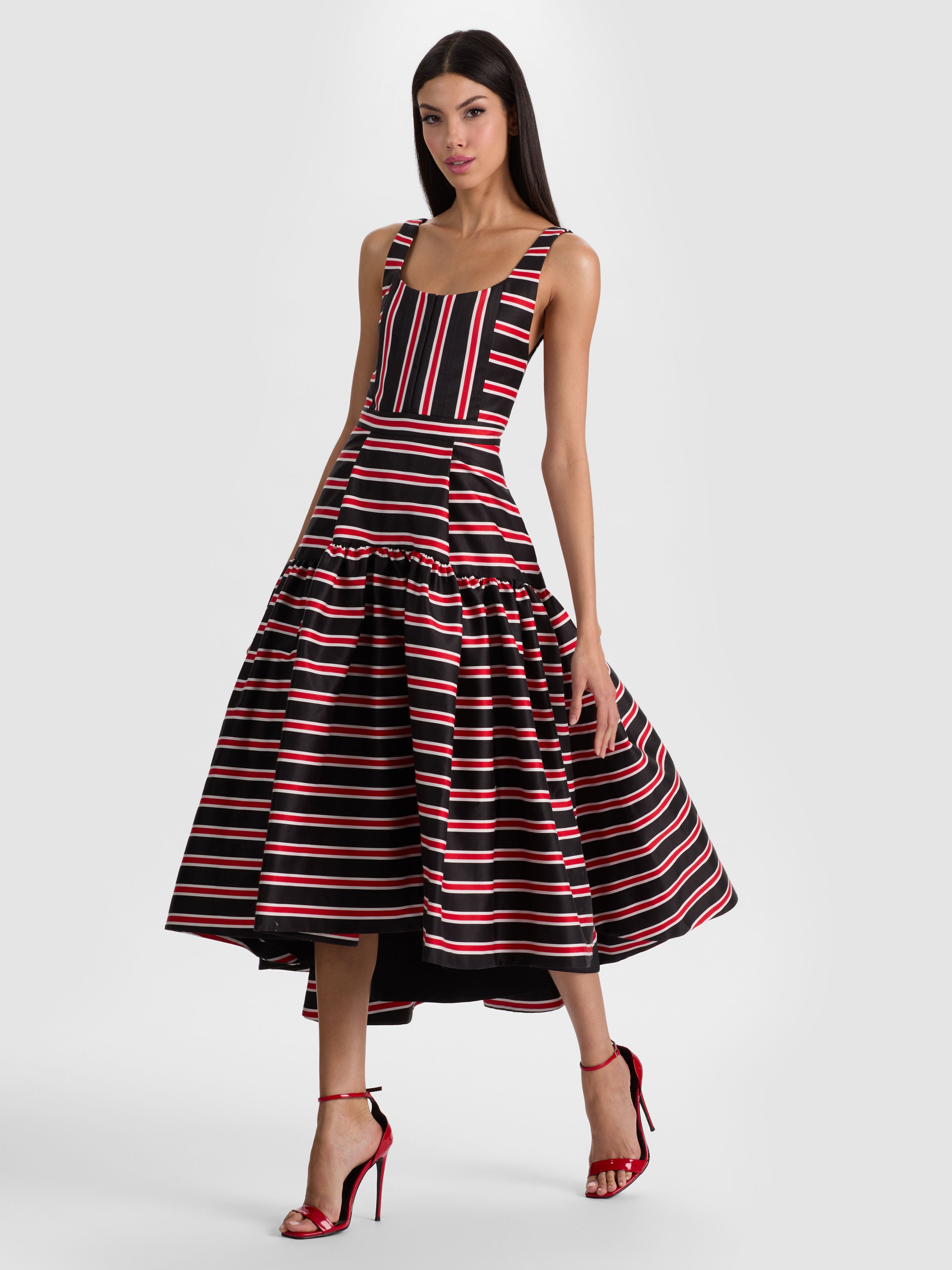 DIANA STRUCTURED MIDI DRESS-ALICE + OLIVIA