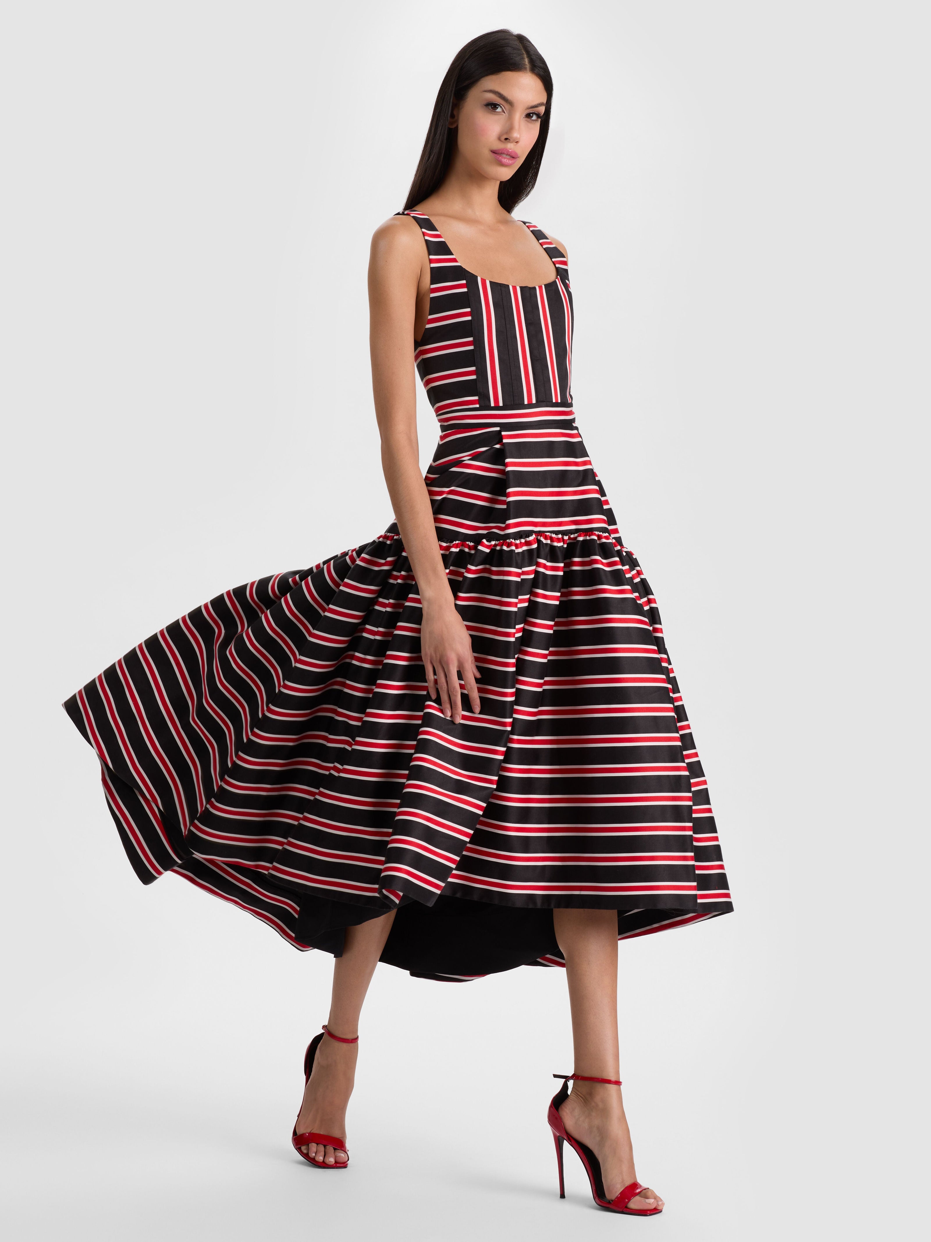 DIANA STRUCTURED MIDI DRESS-ALICE + OLIVIA