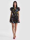 CORA MINI SHIRT DRESS-TWISTING VINES BLACK-ALICE + OLIVIA
