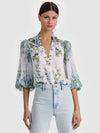 ILAN BUTTON DOWN BLOUSE-ALICE + OLIVIA
