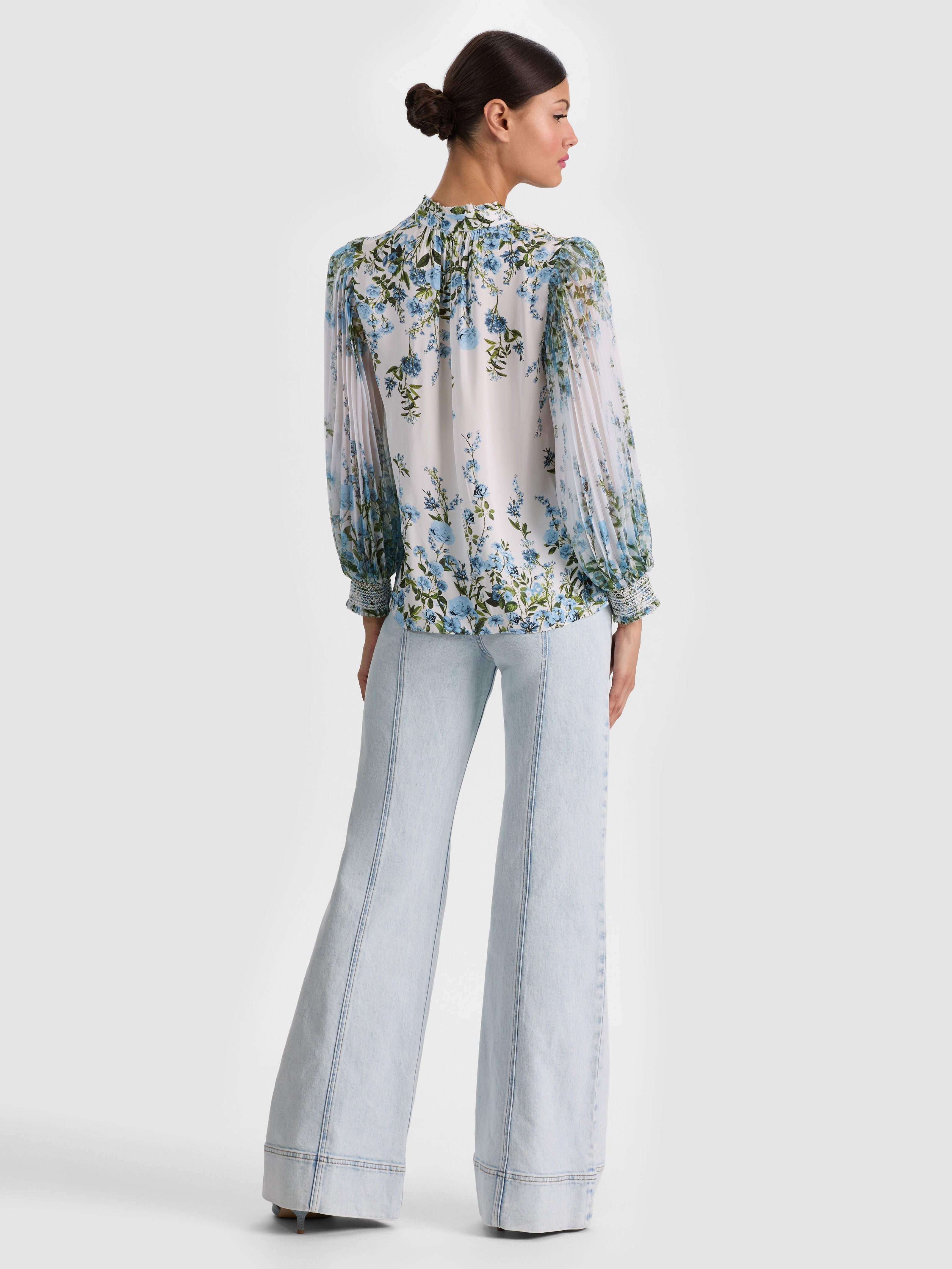 ILAN BUTTON DOWN BLOUSE-ALICE + OLIVIA