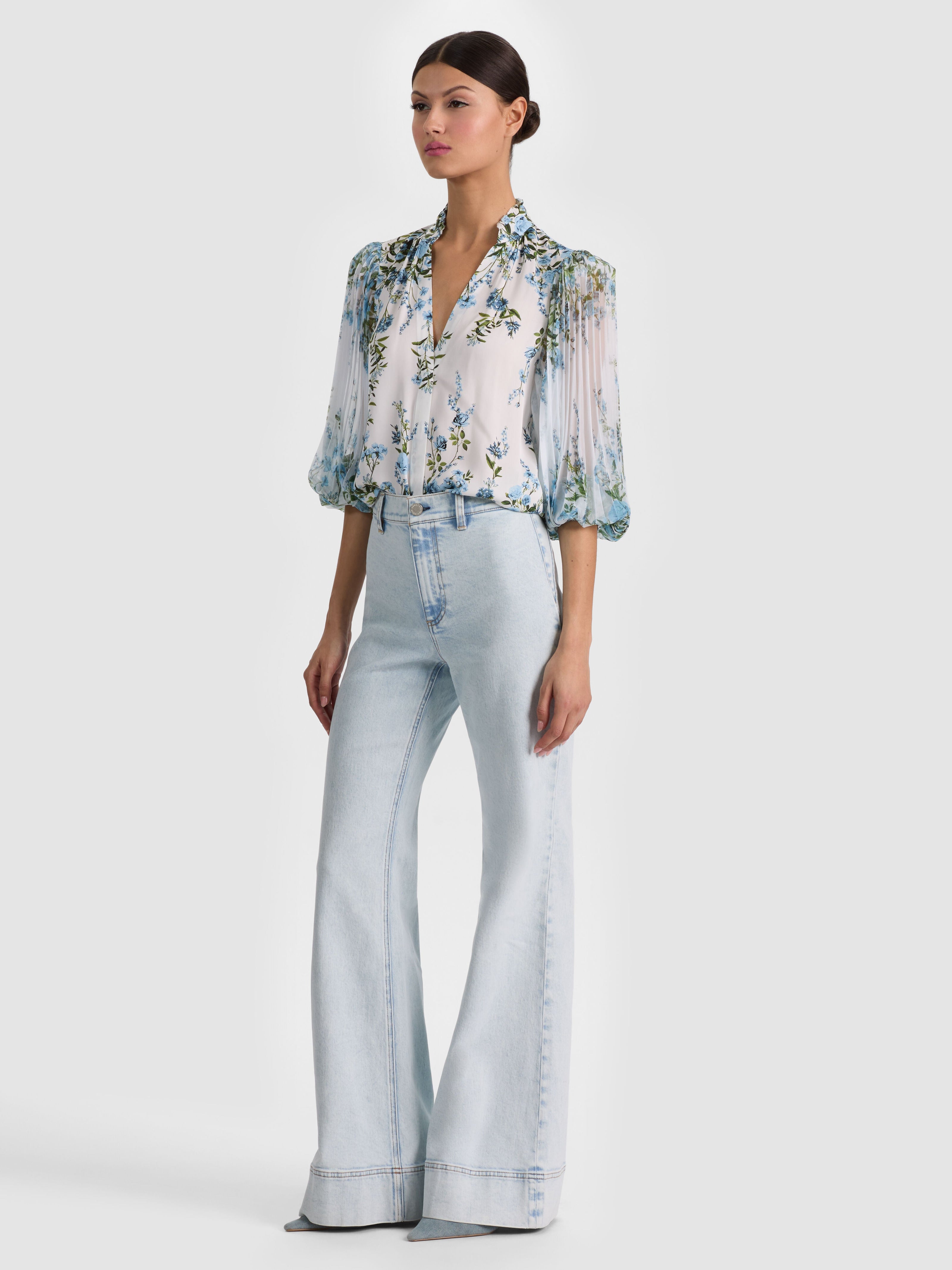 ILAN BUTTON DOWN BLOUSE-ALICE + OLIVIA