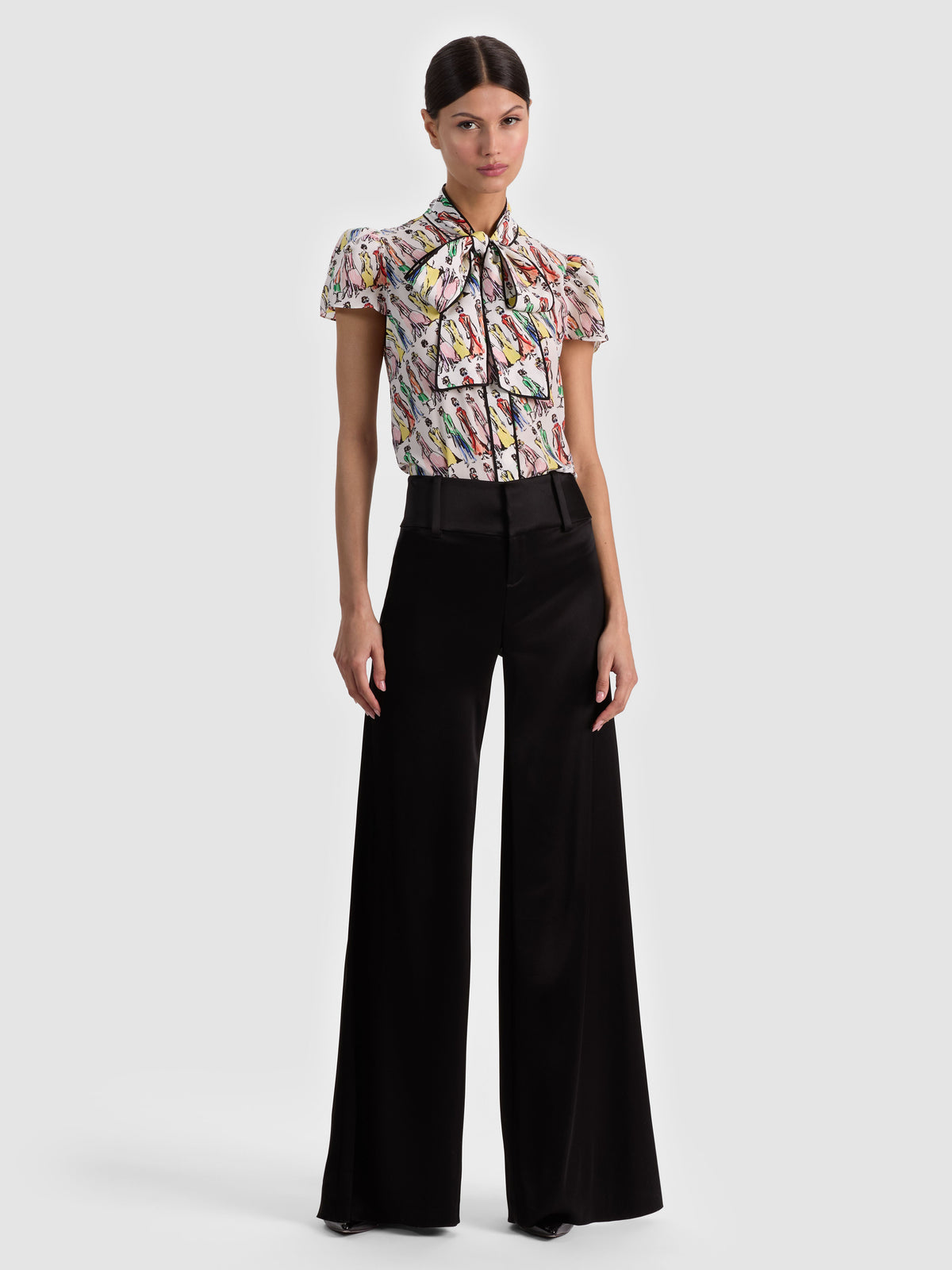 JEANNIE STACEFACE SILK BLOUSE-ALICE + OLIVIA