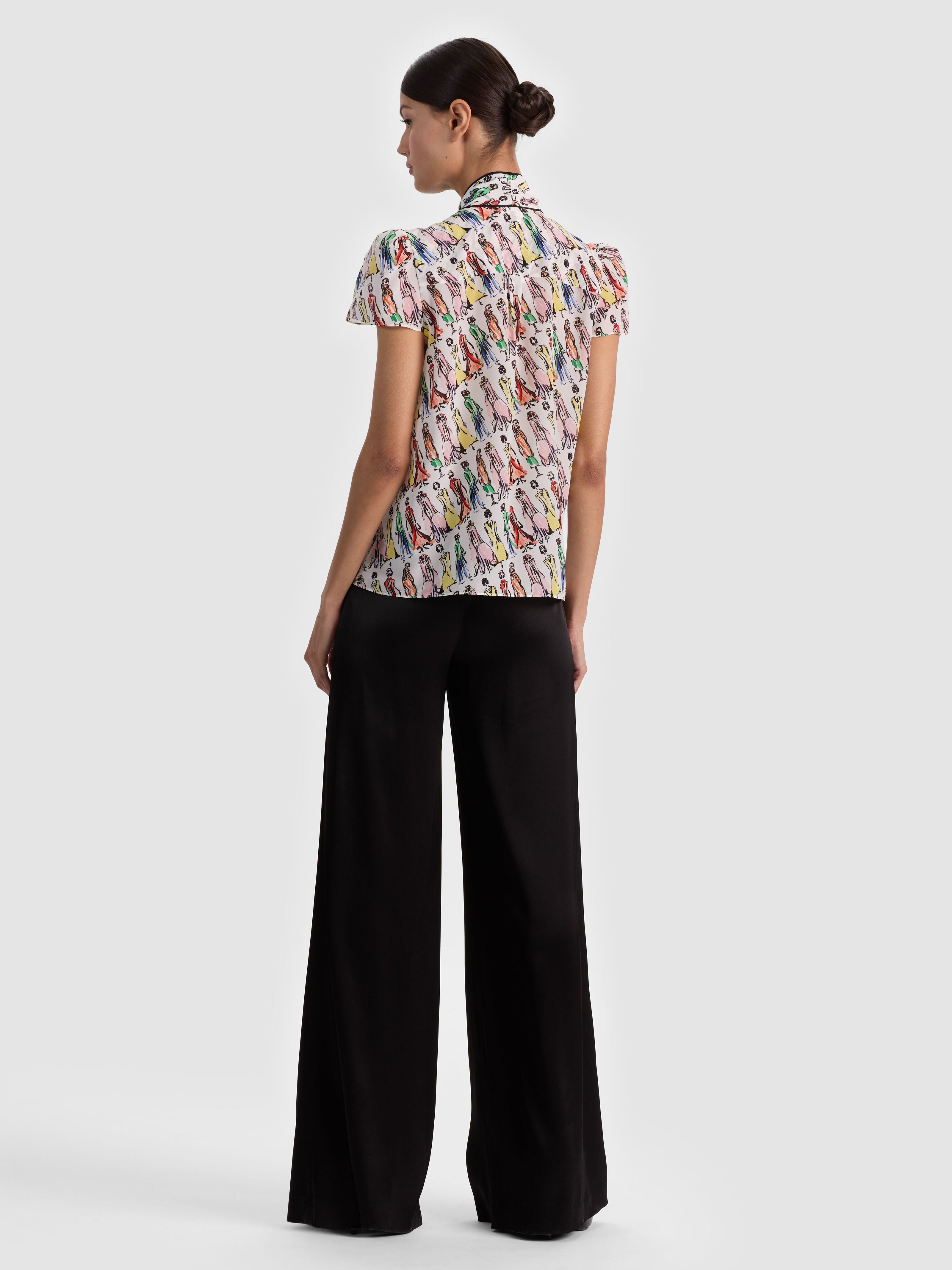 JEANNIE STACEFACE SILK BLOUSE-ALICE + OLIVIA