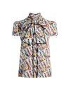 JEANNIE STACEFACE SILK BLOUSE-ALICE + OLIVIA