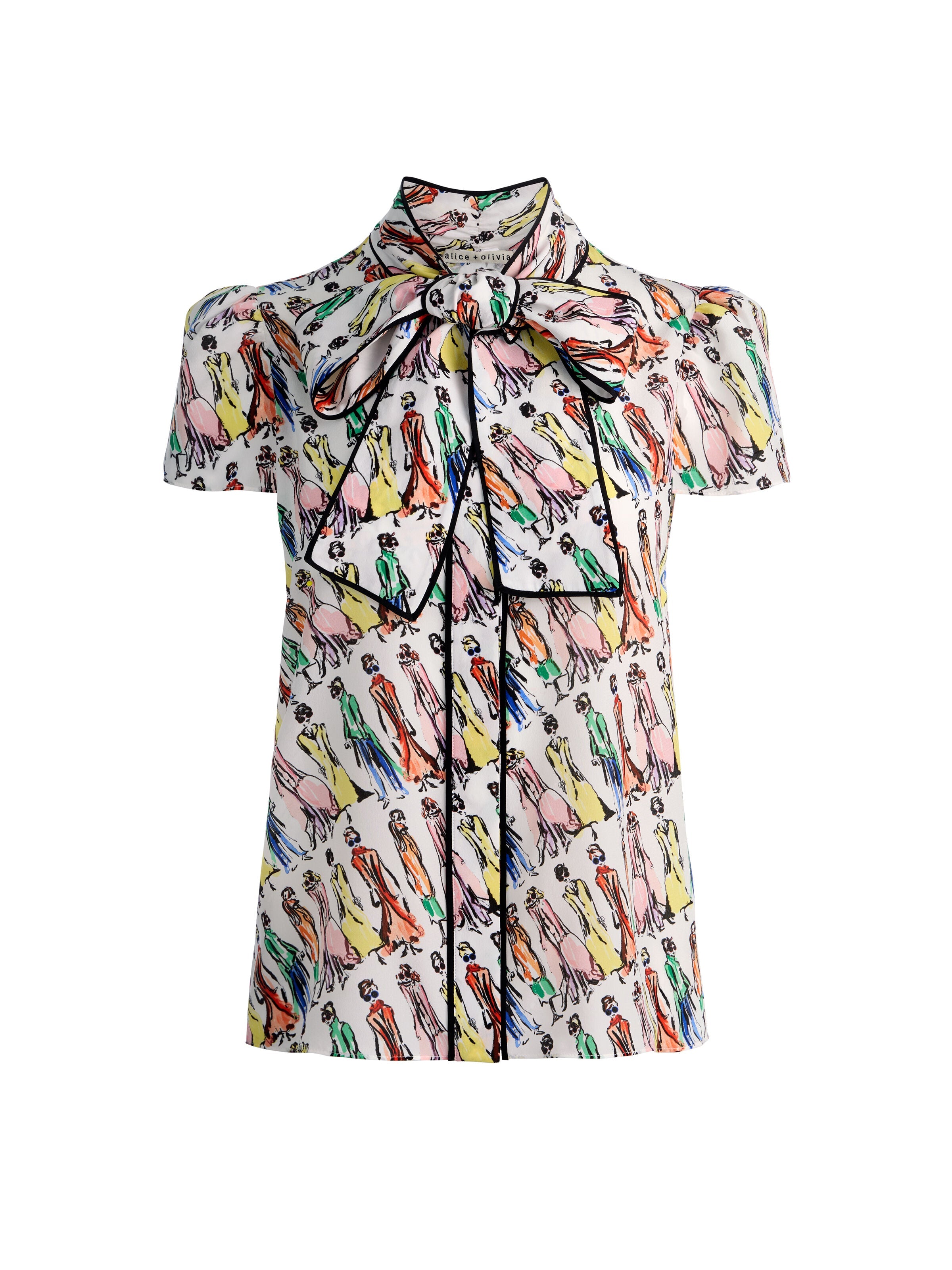 JEANNIE STACEFACE SILK BLOUSE-ALICE + OLIVIA