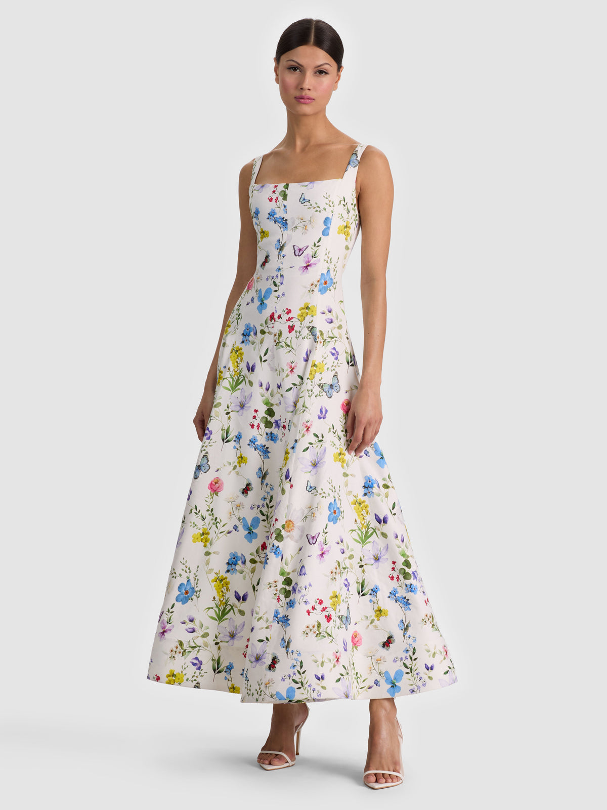 POLLY FLARED MIDI DRESS-ALICE + OLIVIA