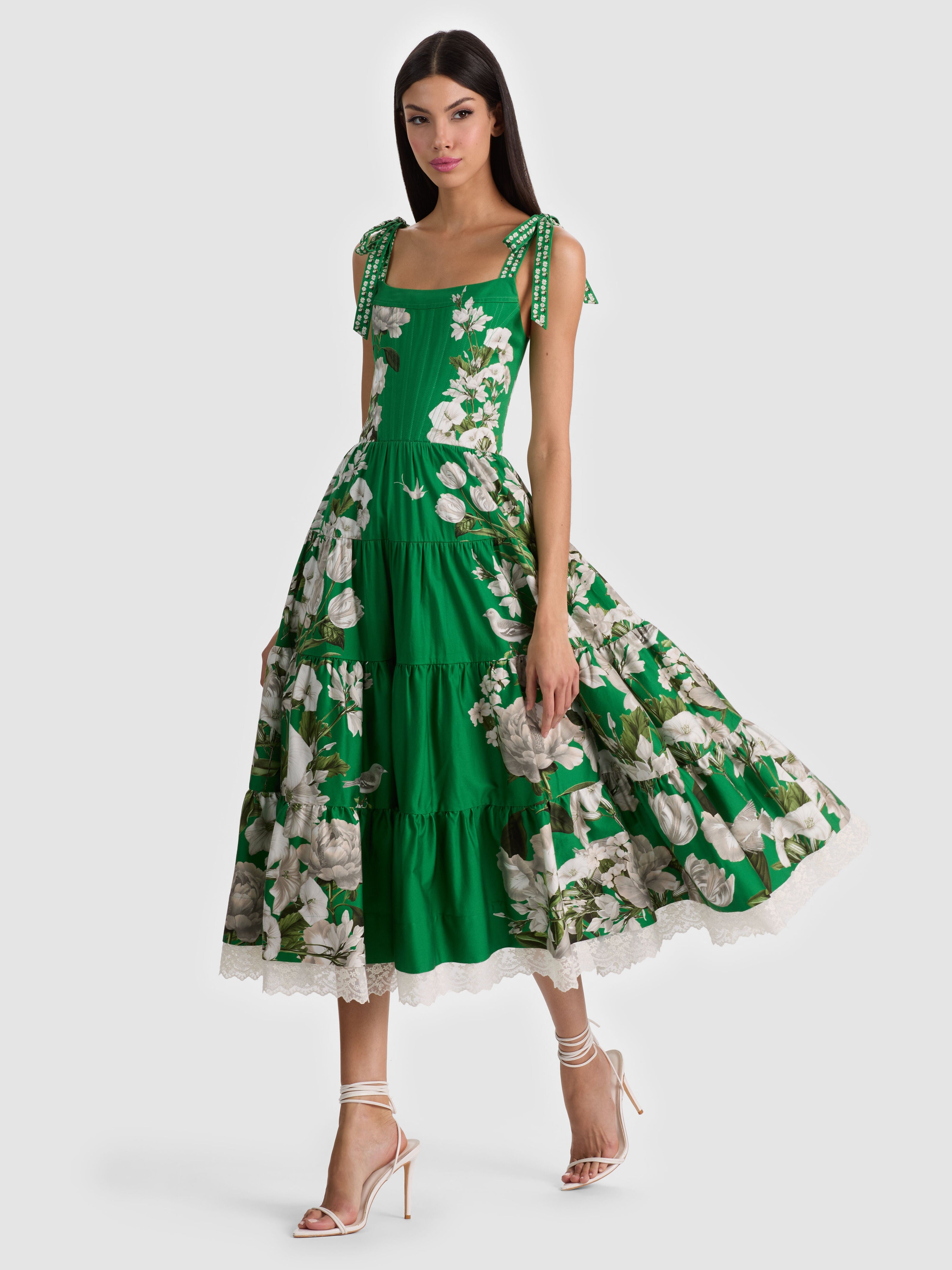 ROSALEE BUSTIER MIDI DRESS-ALICE + OLIVIA