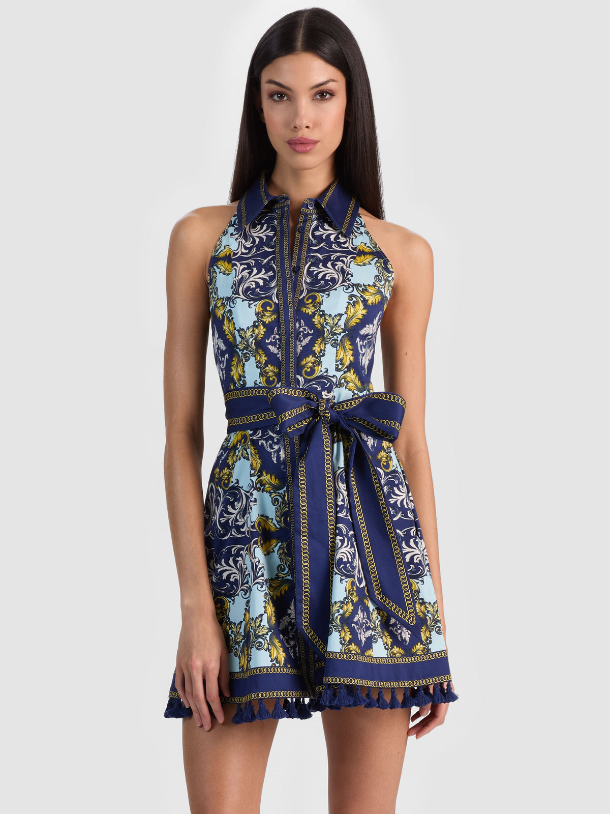 LUCY SLEEVELESS MINI SHIRT DRESS-ALICE + OLIVIA