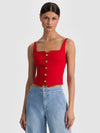 KELCEY BUTTON FRONT TOP-ALICE + OLIVIA