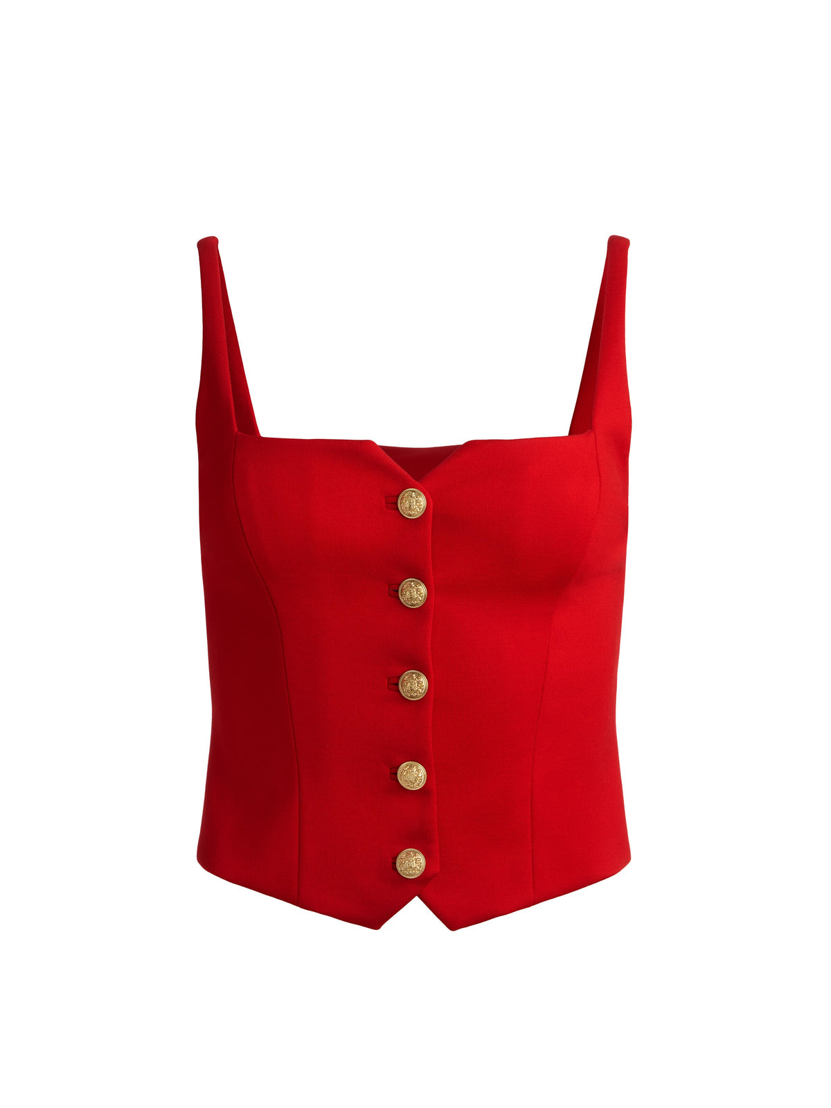 KELCEY BUTTON FRONT TOP - CHILI PEPPER