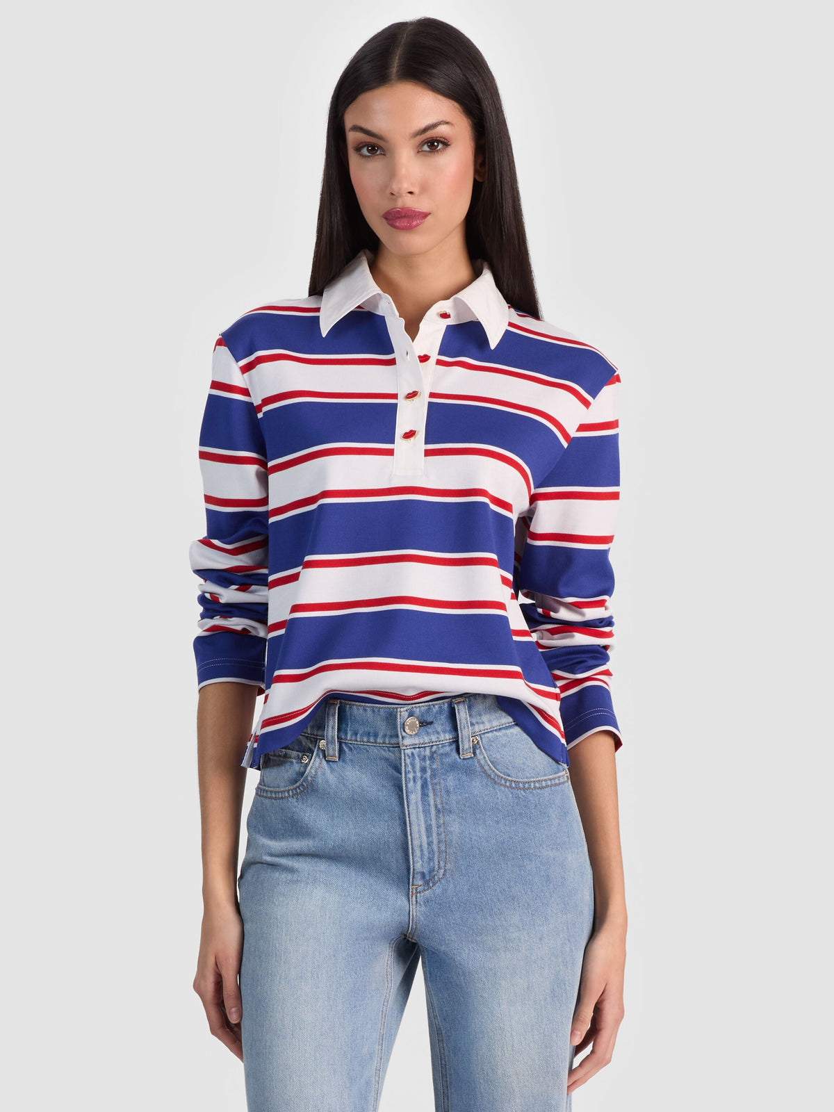 LYLE RUGBY POLO TOP-ALICE + OLIVIA