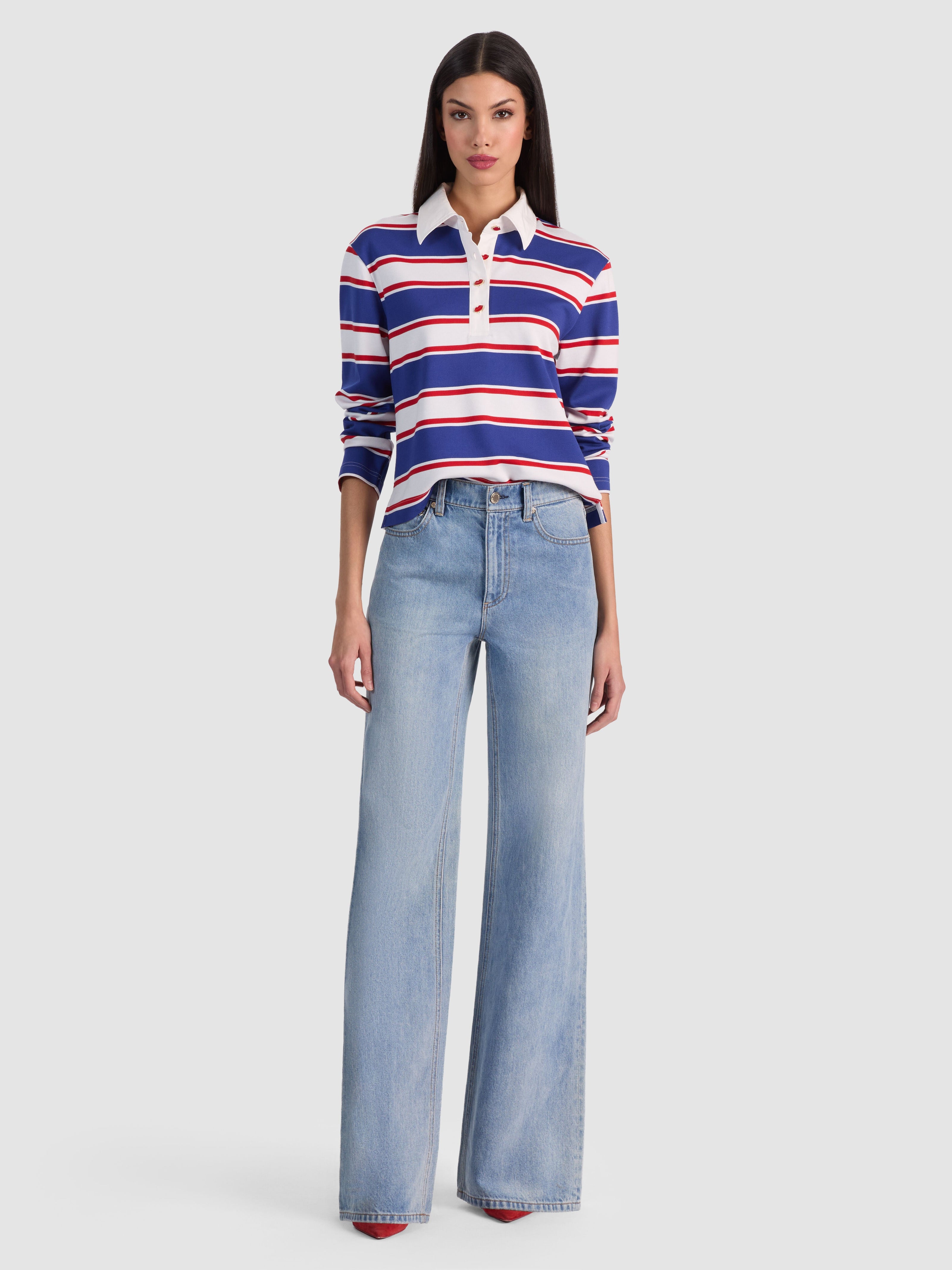 LYLE RUGBY POLO TOP-ALICE + OLIVIA