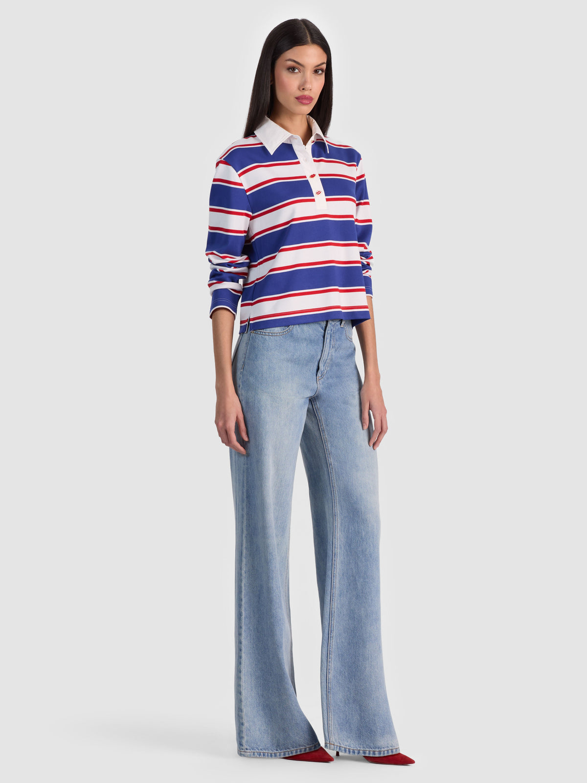 LYLE RUGBY POLO TOP-ALICE + OLIVIA