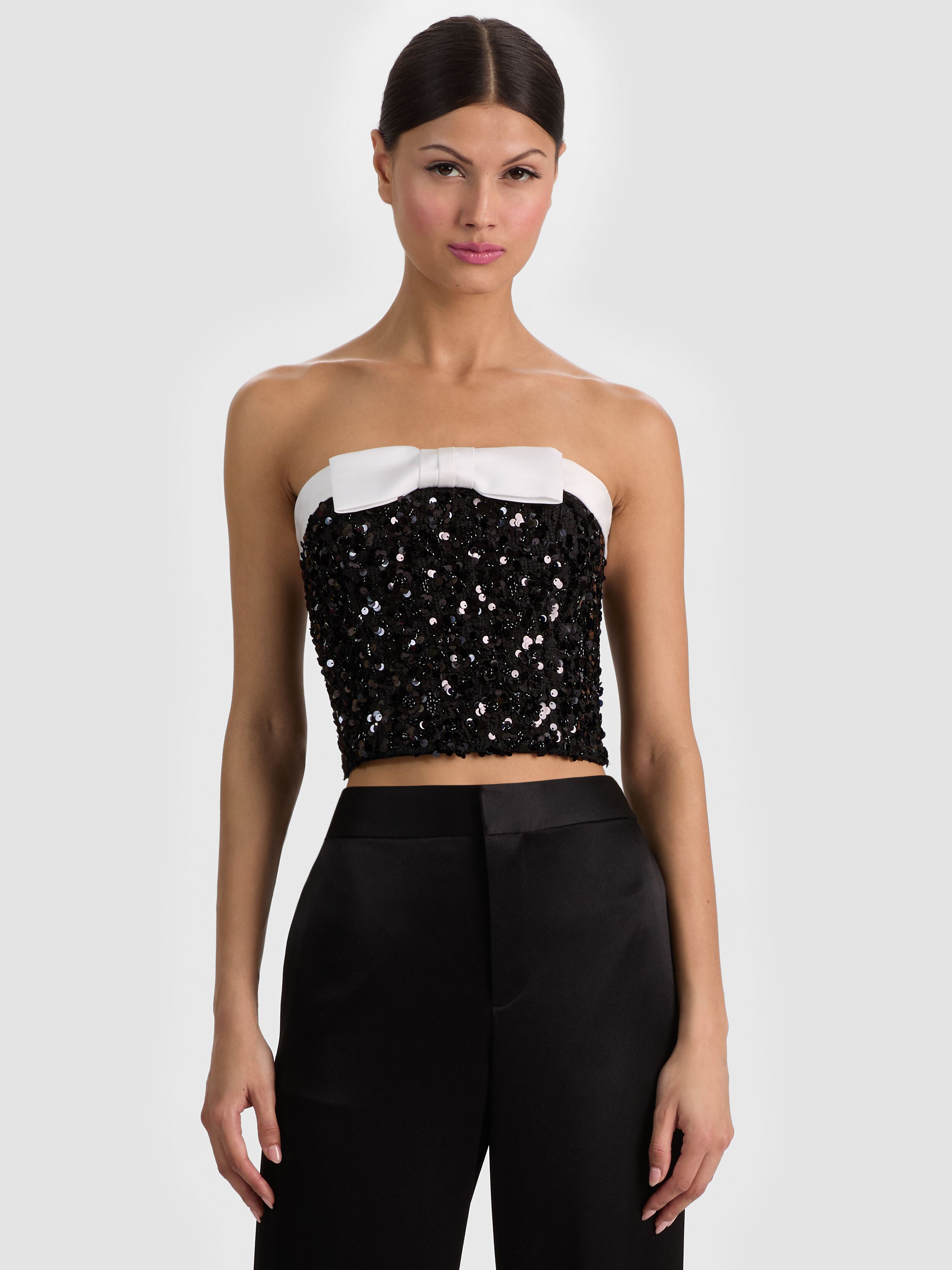 KATYA EMBELLISHED BOW TOP-ALICE + OLIVIA