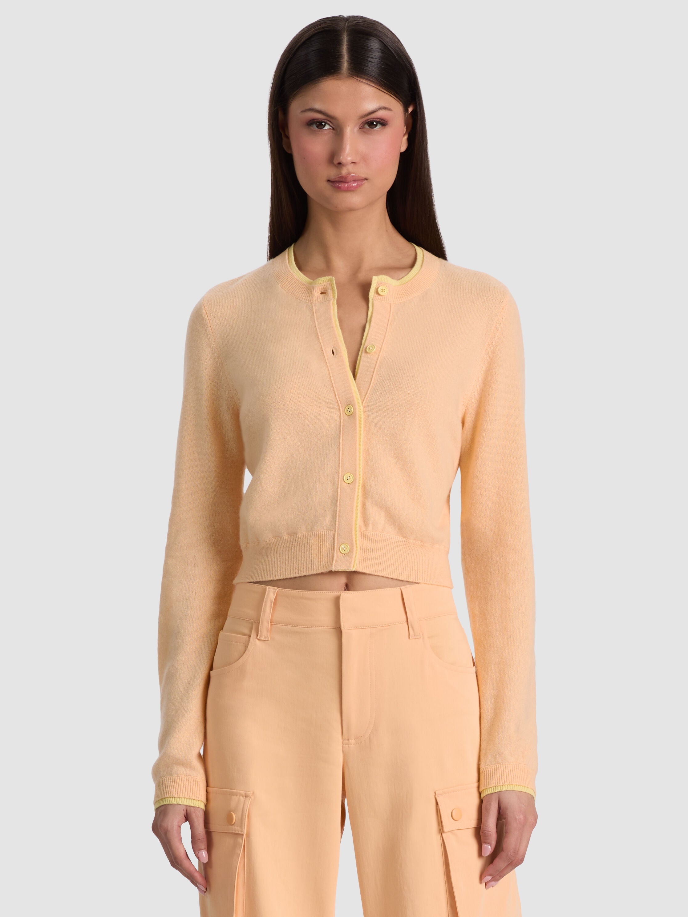 DOLLIE TWO TONE CASHMERE CARDIGAN-ALICE + OLIVIA