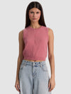 LOLY BUTTON FRONT CASHMERE VEST-DEEP ROSE-ALICE + OLIVIA