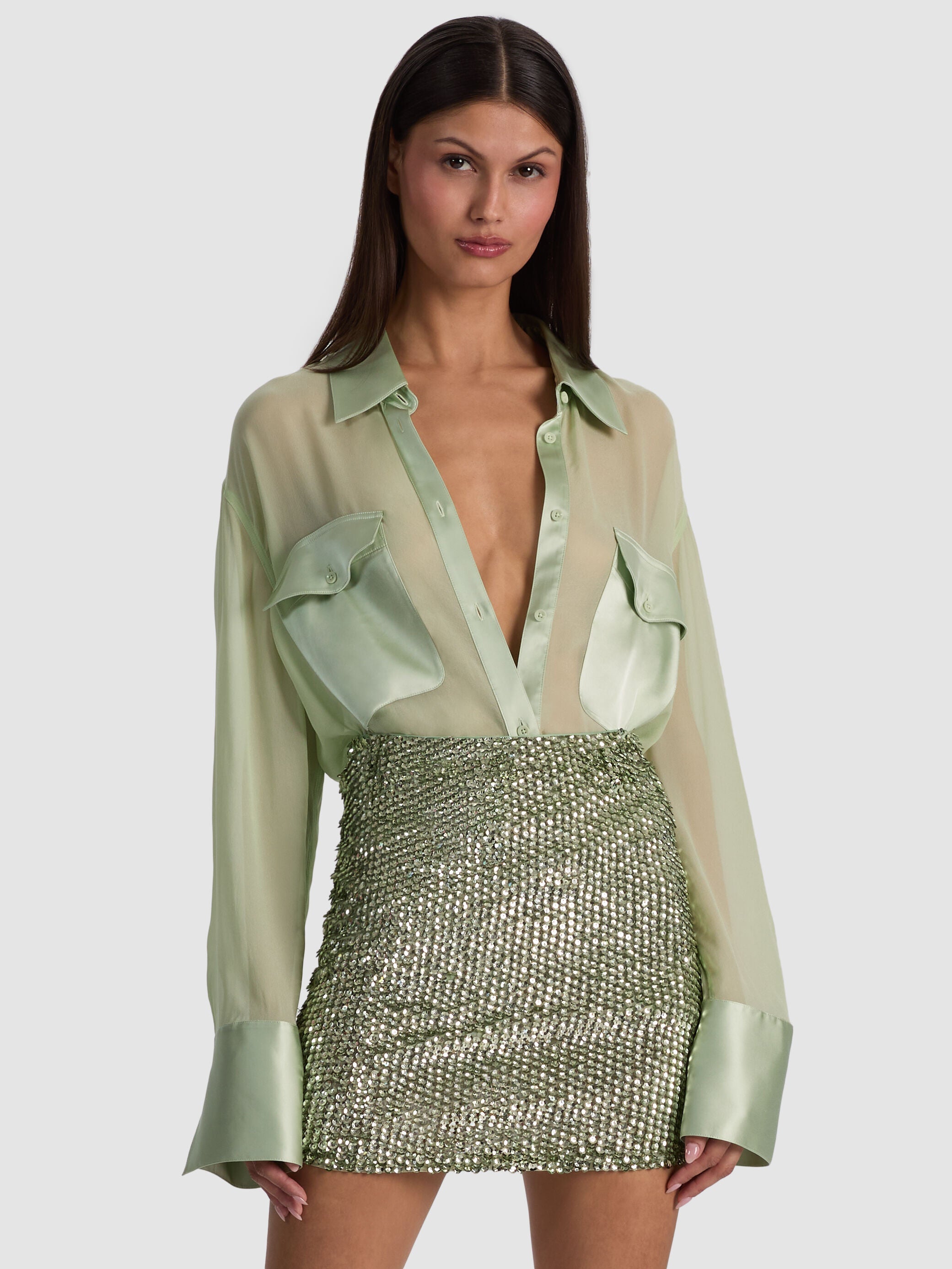 FINELY OVERSIZED UTILITY SHIRT-ALICE + OLIVIA