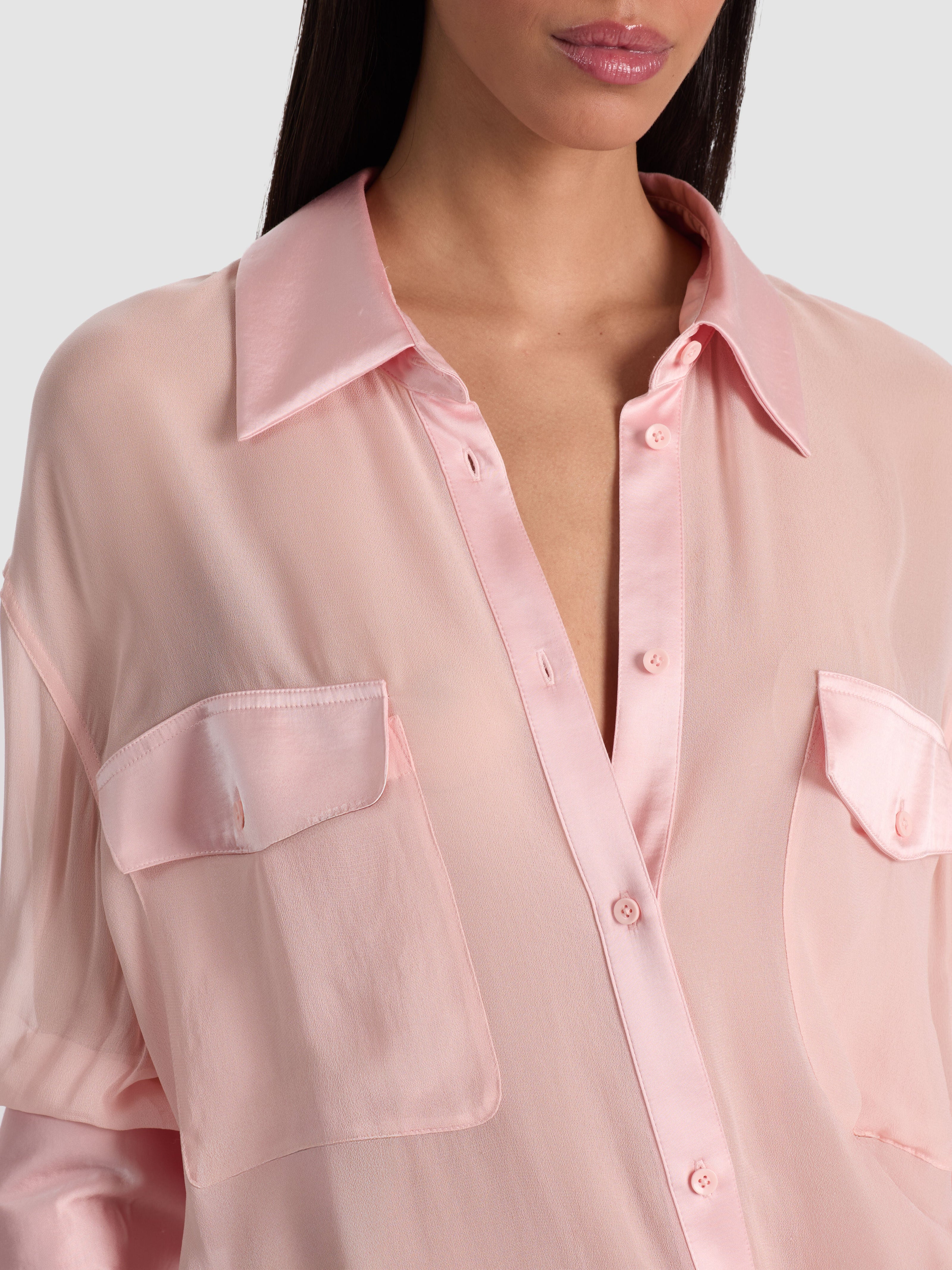 FINELY OVERSIZED UTILITY SHIRT-ALICE + OLIVIA