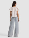 ODETTE EMBROIDERED FLUTTER SLEEVE TOP-ALICE + OLIVIA