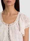 ODETTE EMBROIDERED FLUTTER SLEEVE TOP-ALICE + OLIVIA