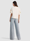 EVAN APPLIQUE OVERSIZED TEE-ECRU/MULTI-ALICE + OLIVIA