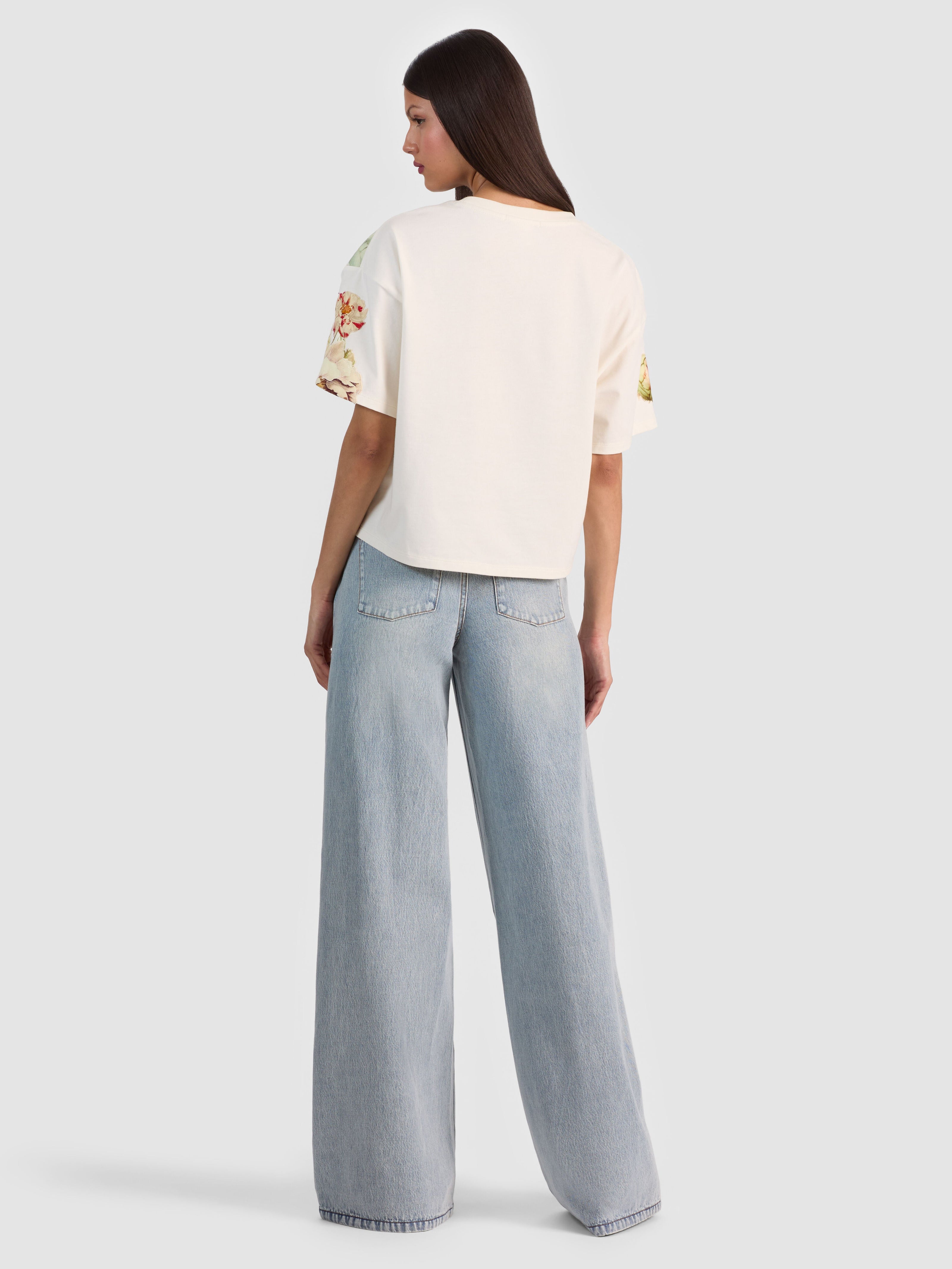 EVAN APPLIQUE OVERSIZED TEE-ECRU/MULTI-ALICE + OLIVIA