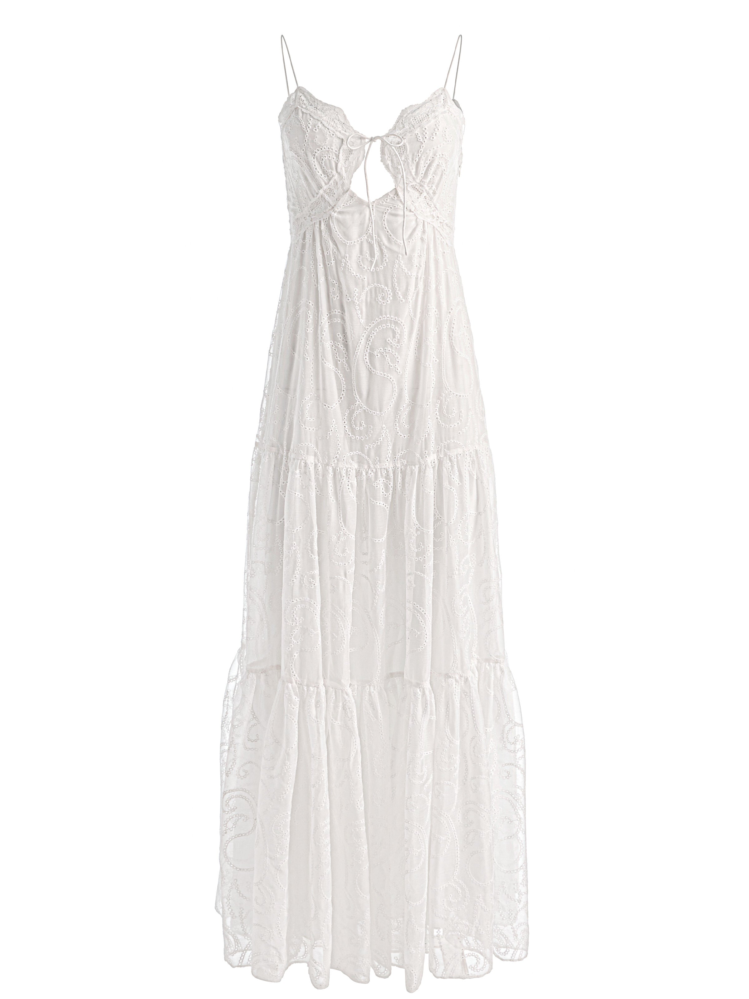 NICKY LACE TIERED MAXI DRESS-OFF WHITE-ALICE + OLIVIA